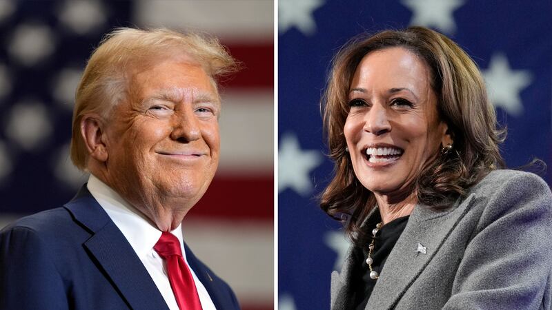 Donald Trump y Kamala Harris. (AP Photo)