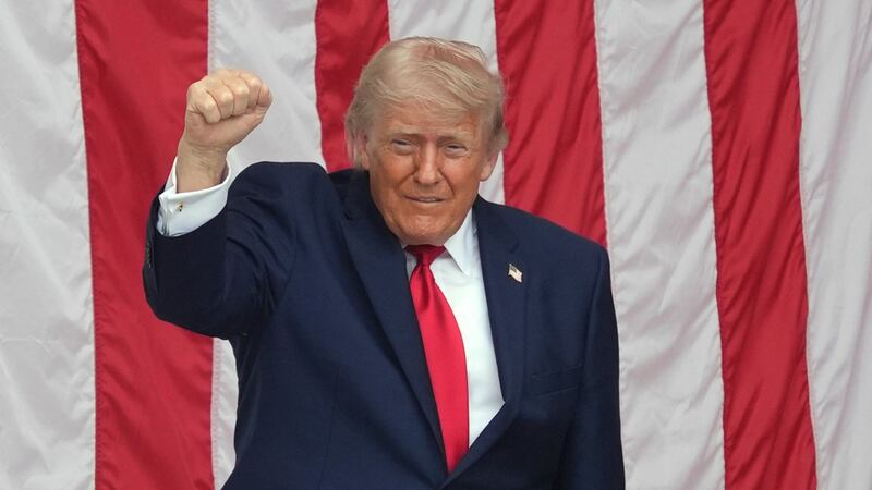 El presidente Donald Trump pronuncia un discurso durante la 158ª conmemoración del Día...