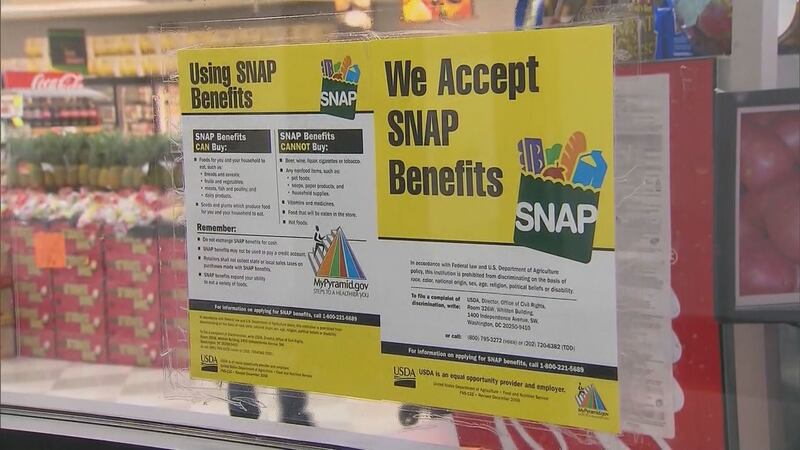 File photo of a SNAP benefits sign in a grocery store